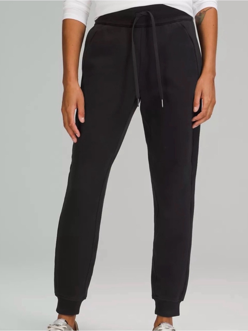 Lululemon Ready to Fleece High Rise Joggers Black Pima Cotton Activewear Gym